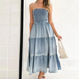 Lucia | Robe denim sans-manches à volants