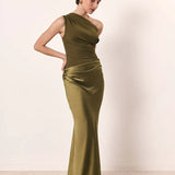 Luna | Robe Maxi en Satin avec Fente
