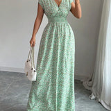 Amélie | Robe Longue Fleurie Élégante à Col V