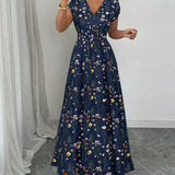 Amélie | Robe Longue Fleurie Élégante à Col V
