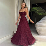 Maria | Robe Longue en Chiffon Jacquard