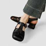 Eveline | Escarpins ouverts en cuir véritable