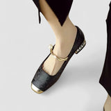Élise | Escarpins métalliques à talon décoratif