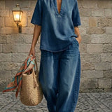 Giulia | Ensemble en jean, pantalon large