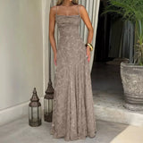 Maria | Robe Longue en Chiffon Jacquard
