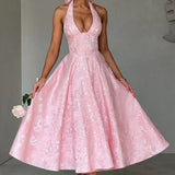 Clara | Robe midi rose dos nu