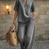 Giulia | Ensemble en jean, pantalon large