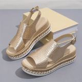 Luxa | Sandales Espadrilles Slingback Métallisées