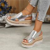 Luxa | Sandales Espadrilles Slingback Métallisées
