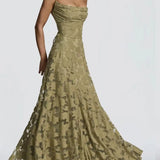 Maria | Robe Longue en Chiffon Jacquard