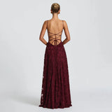 Maria | Robe Longue en Chiffon Jacquard