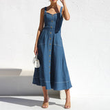Alba | Robe en jean à bretelles