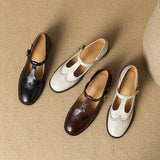 Claudia | Babies cuir vachette, bride T