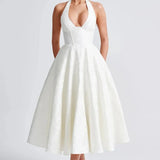 Clara | Robe midi rose dos nu