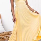 Malka | Robe Maxi Plissée avec Décolleté en V