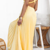 Malka | Robe Maxi Plissée avec Décolleté en V
