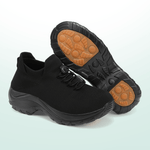 À l'Aise | Ambulo Chaussures Orthopédiques en Tissu Tricoté - Tout Noir - Amélie Delaire