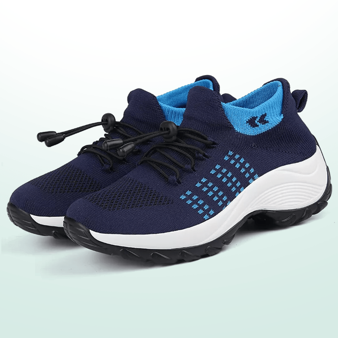 À l'Aise | Chaussures Orthopédiques Ambulo en Tissu Tricot - Bleu Marine - Amélie Delaire