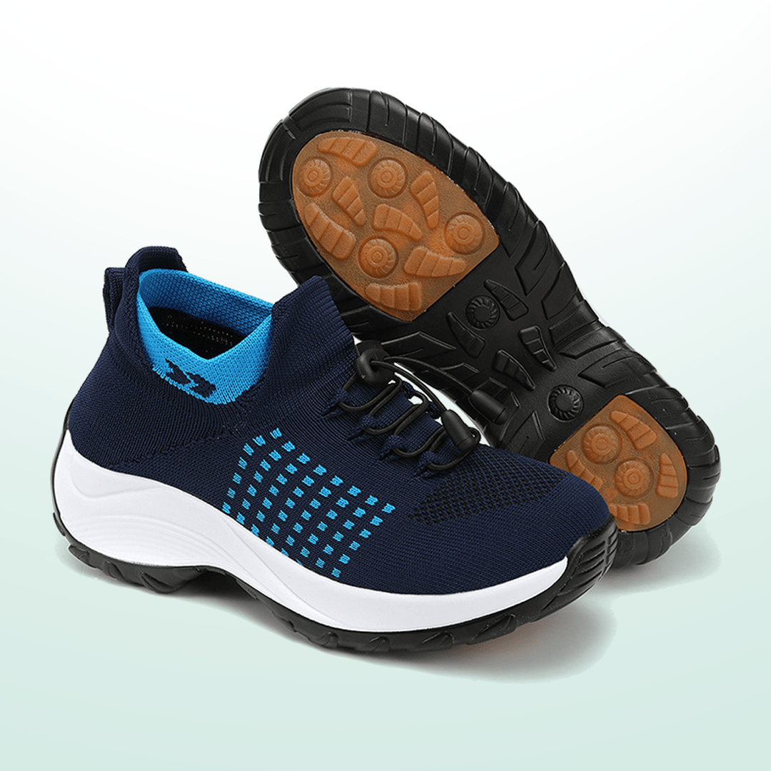 À l'Aise | Chaussures Orthopédiques Ambulo en Tissu Tricot - Bleu Marine - Amélie Delaire