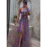 Orit | Robe Asymétrique à Manches Uniques et Fente