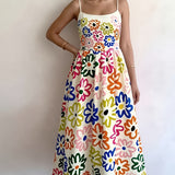 Isabeau | Robe midi à imprimé marin