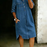 Delia | Robe en jean à poches
