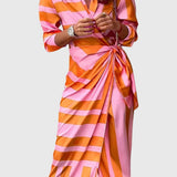 Everly | Élégante Robe Enveloppante avec Imprimé