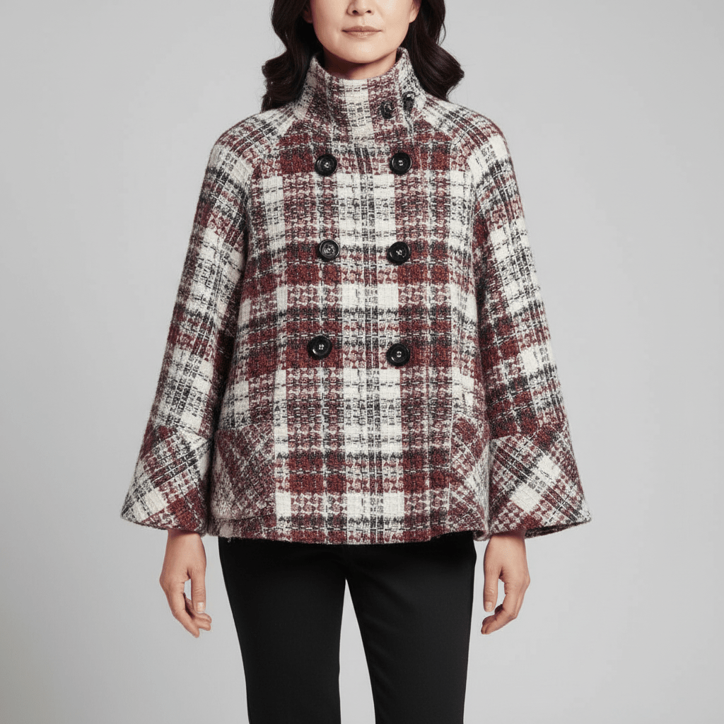 Beatrice | Veste Cape à Carreaux - Amélie Delaire