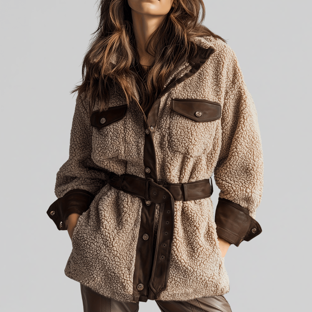 Bridget | Veste Teddy Ceinturée - Amélie Delaire