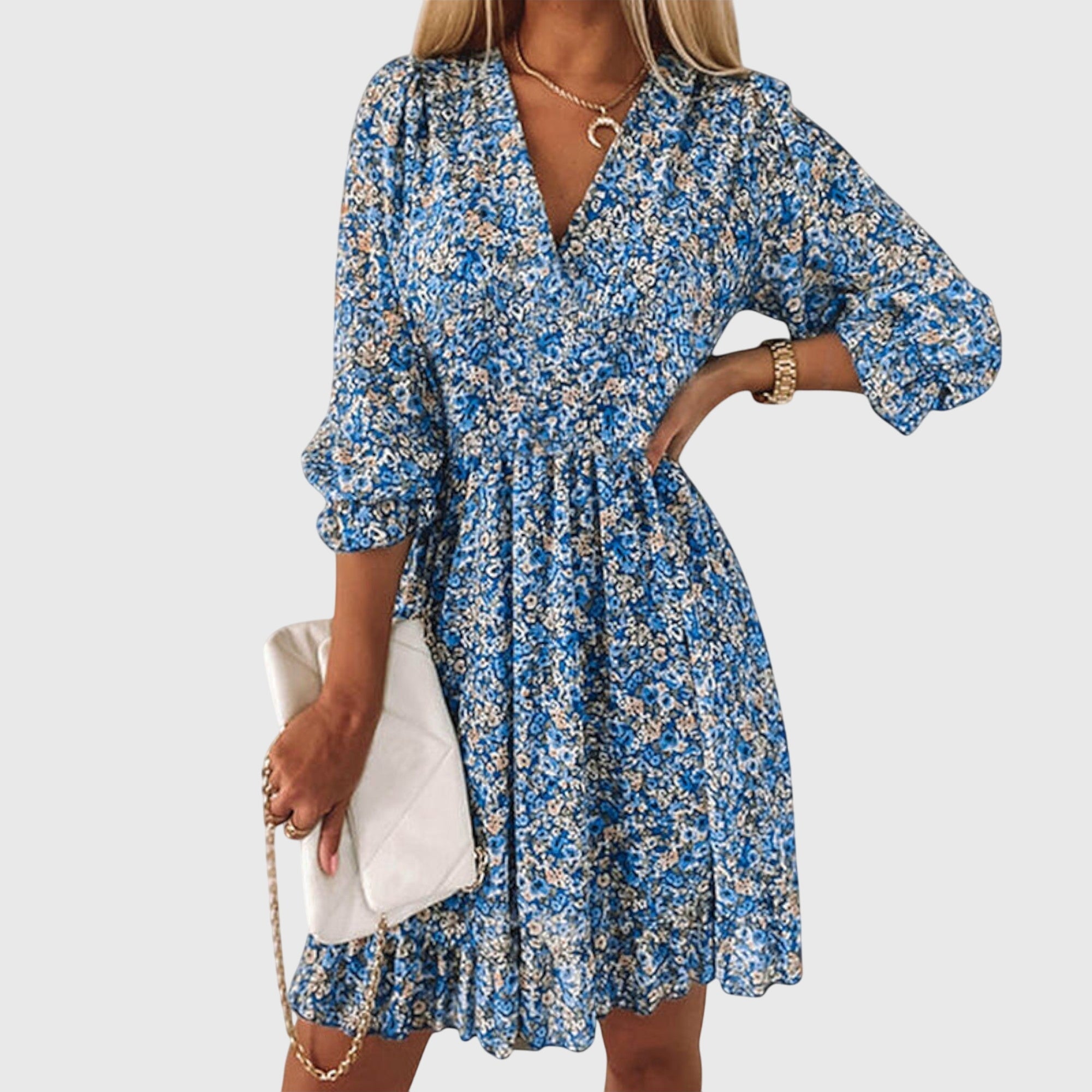 Christine | Robe à Manches Bouffantes Florales - Amélie Delaire