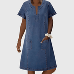 Christine | Robe en Jean Élégante - Amélie Delaire