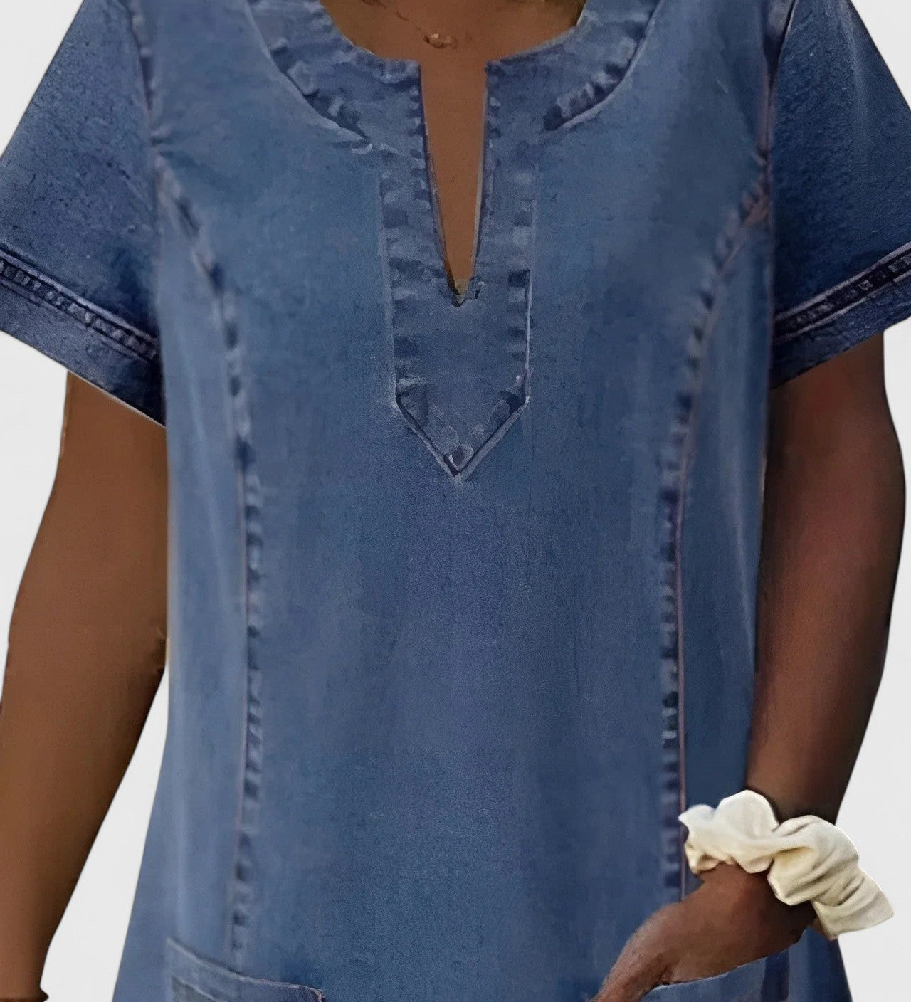 Christine | Robe en Jean Élégante - Amélie Delaire