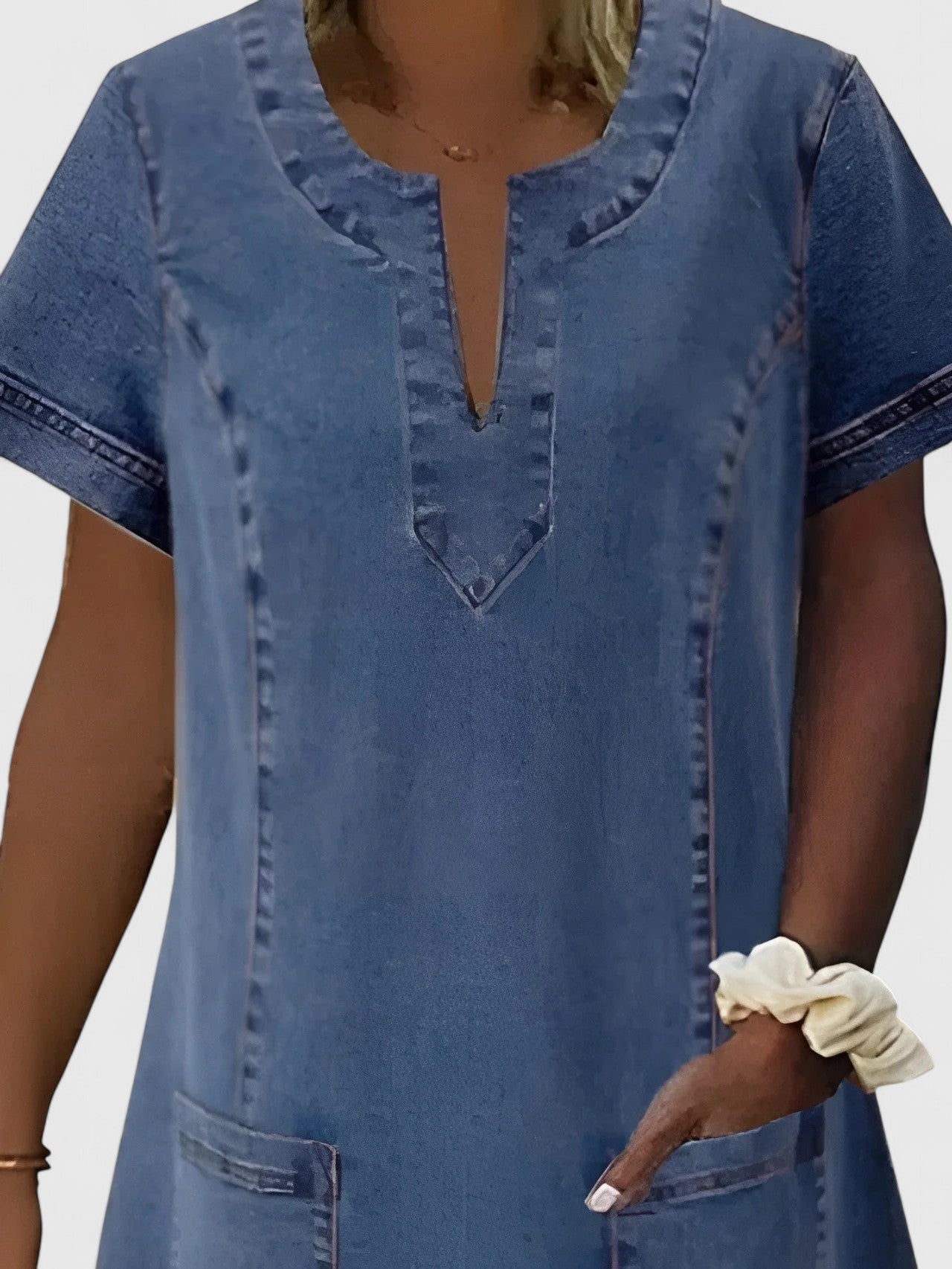 Christine | Robe en Jean Élégante - Amélie Delaire