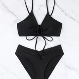 Clotilde | Ensemble de Bikini Deux Pièces avec Nœud à l'Avant - Amélie Delaire