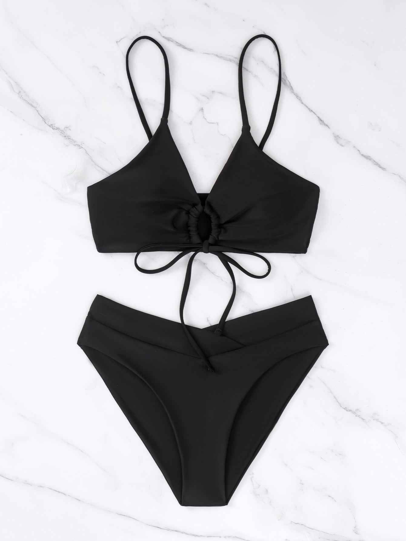 Clotilde | Ensemble de Bikini Deux Pièces avec Nœud à l'Avant - Amélie Delaire