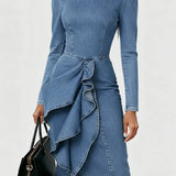 Nele | Robe en jean à volants