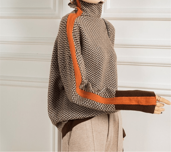 Éléonore | Col roulé Luxe en Chevron - Amélie Delaire