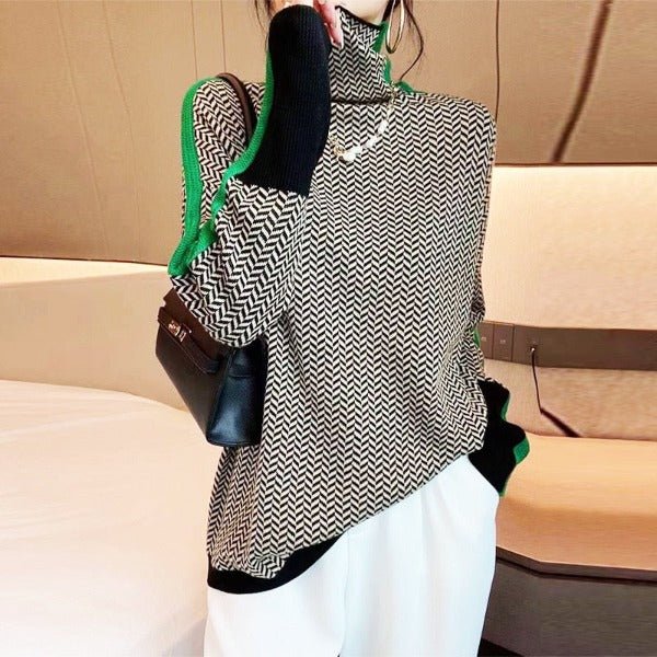 Éléonore | Col roulé Luxe en Chevron - Amélie Delaire