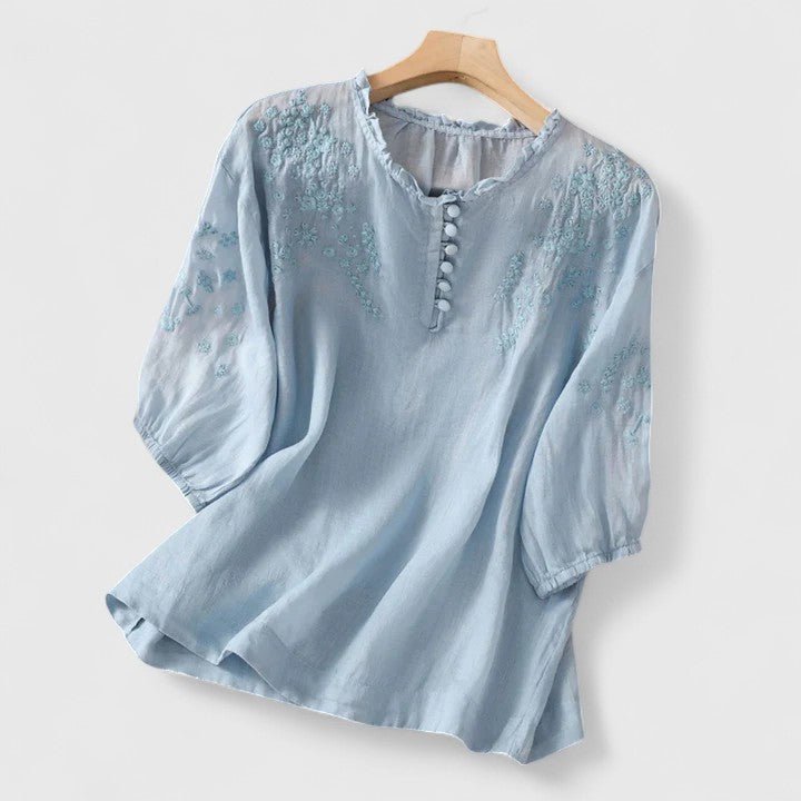 Élise | Blouse Élégante à Boutons - Amélie Delaire