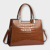 Emilie | Sac à main en cuir crocodile brillant - Amélie Delaire