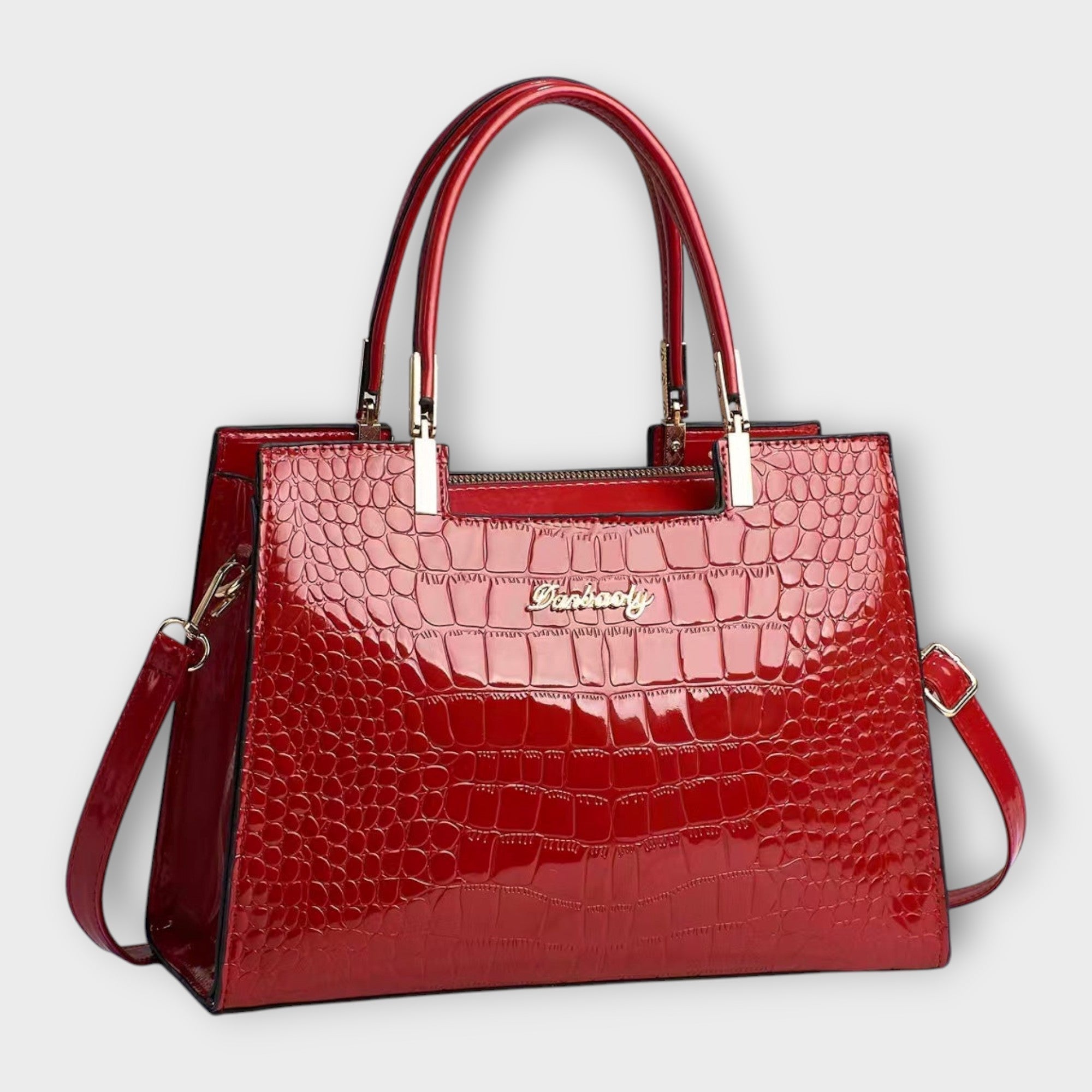 Emilie | Sac à main en cuir crocodile brillant - Amélie Delaire