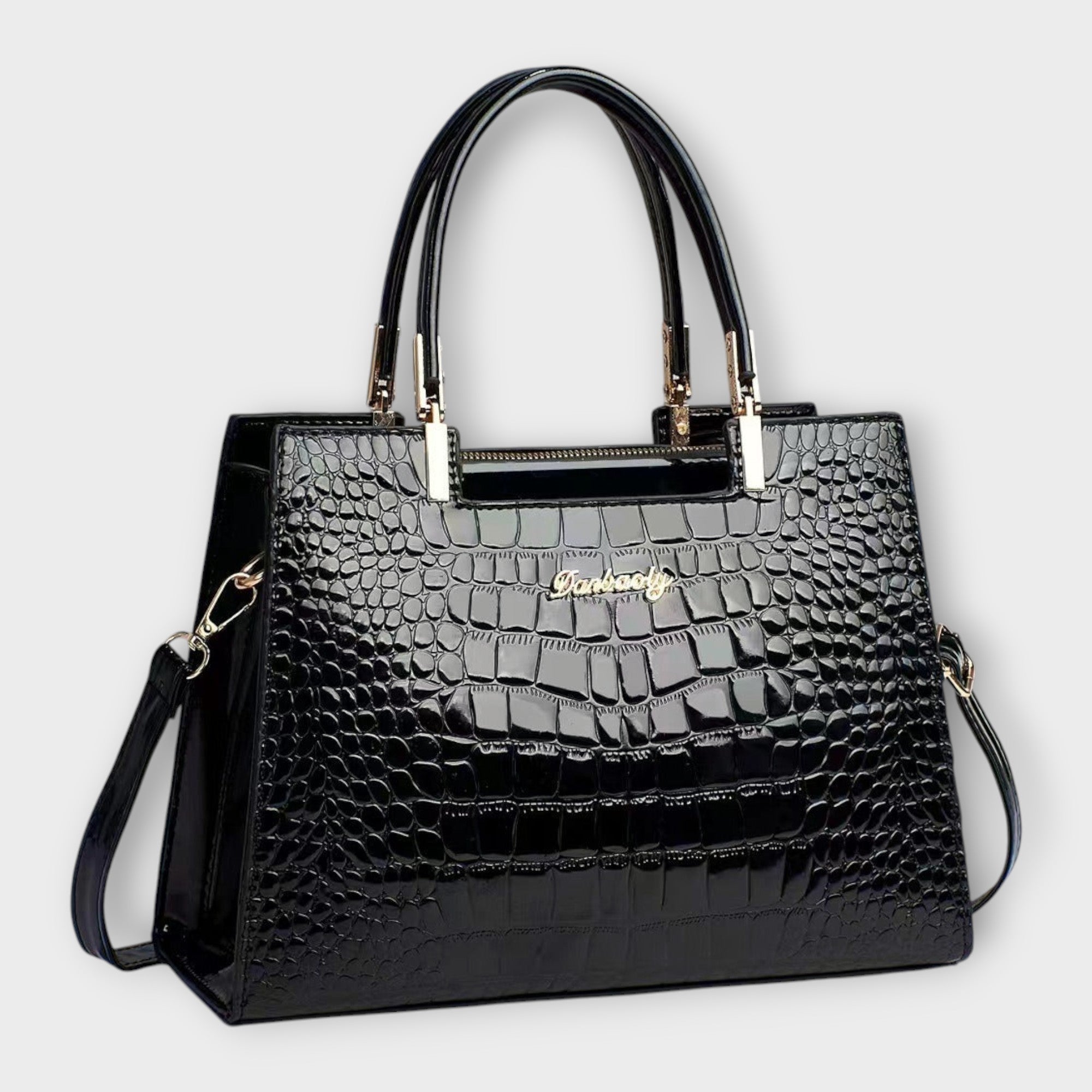 Emilie | Sac à main en cuir crocodile brillant - Amélie Delaire