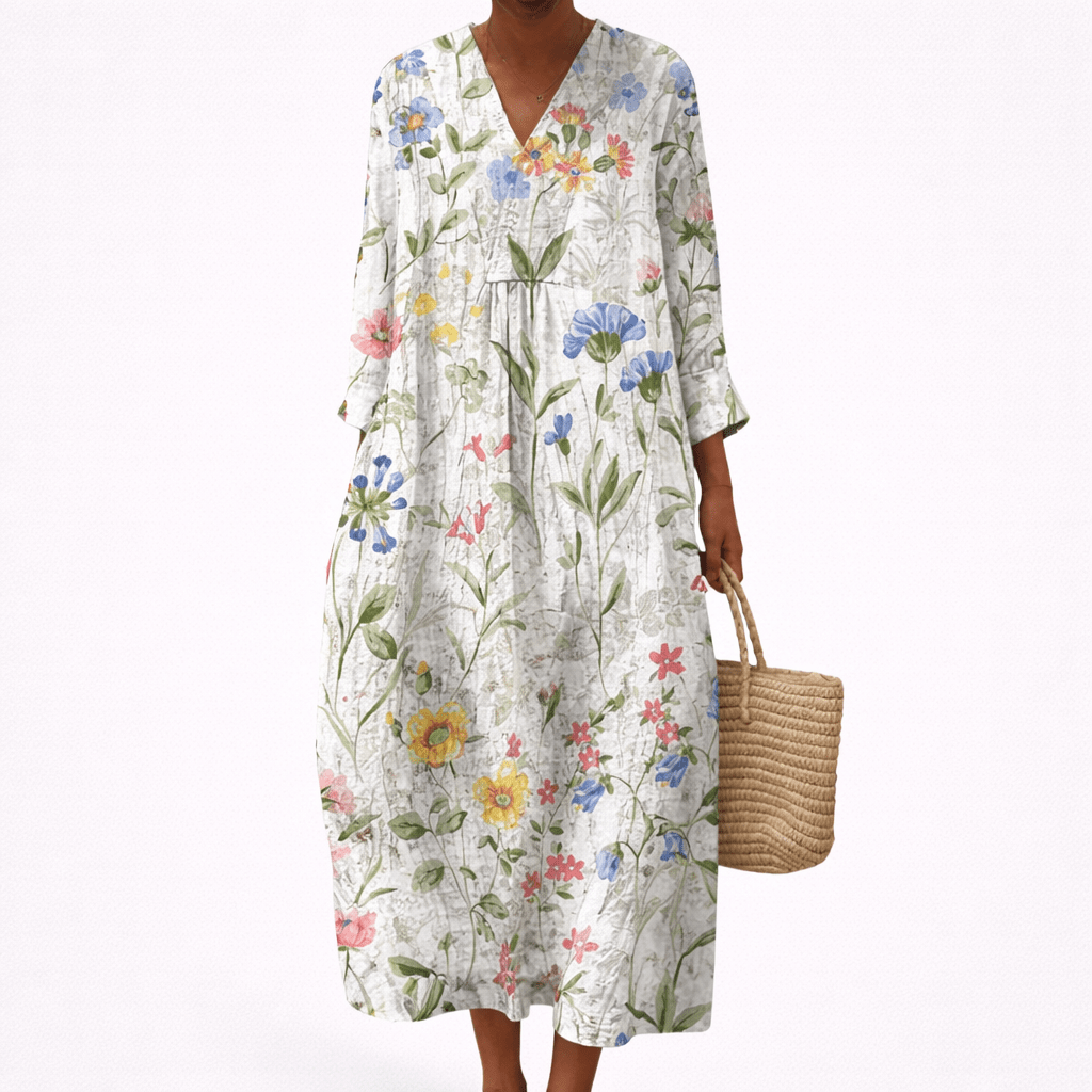 Eva - Robe d’Été Imprimée Flatteuse - Amélie Delaire