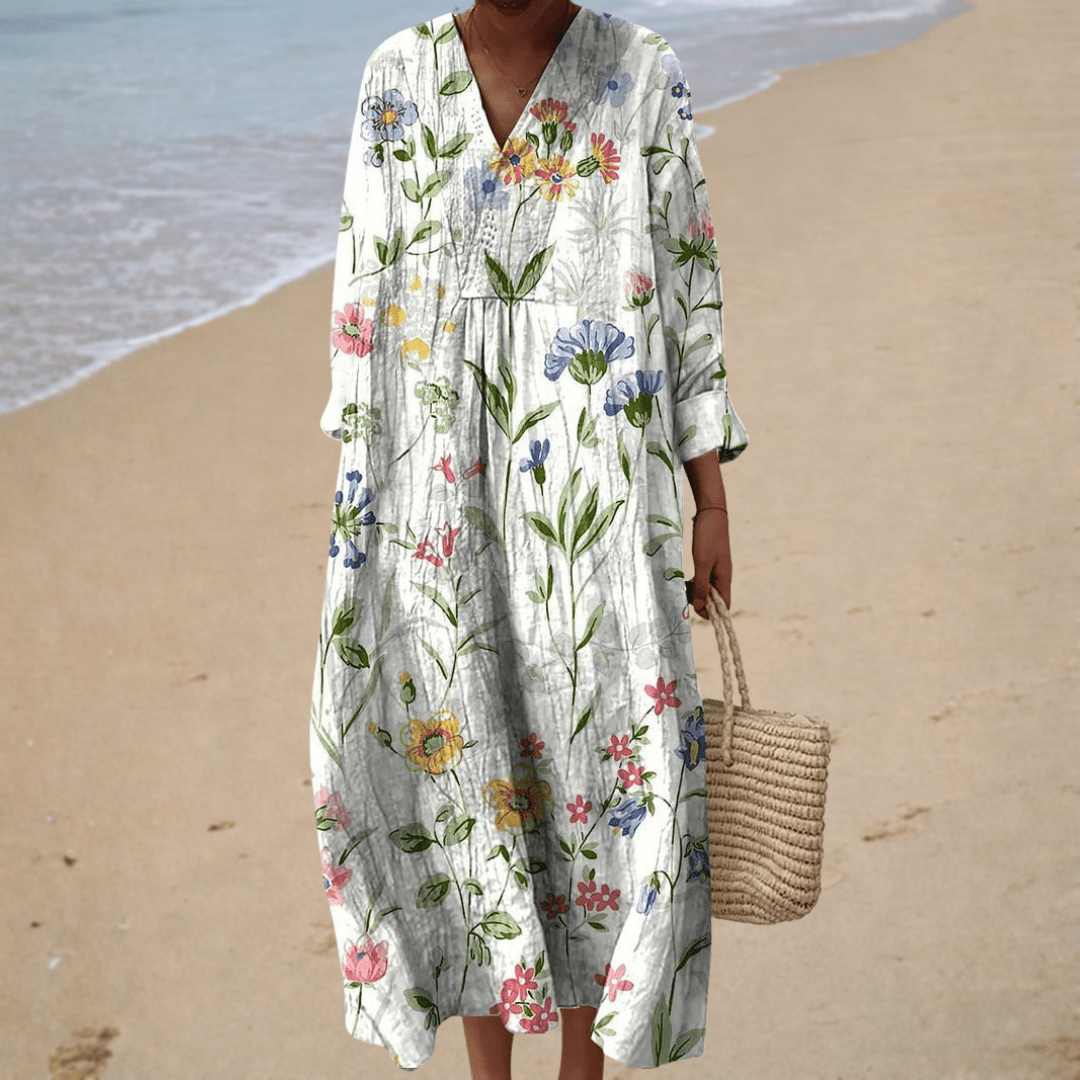 Eva - Robe d’Été Imprimée Flatteuse - Amélie Delaire