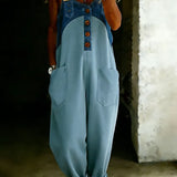 Justine | Salopette en jean patchwork