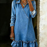 Capucine | Robe en jean, décolleté V