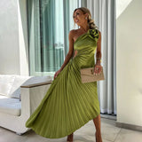 Eya | Élégante Robe Maxi Florale à Épaule Unique