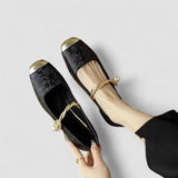 Élise | Escarpins métalliques à talon décoratif