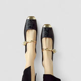Élise | Escarpins métalliques à talon décoratif