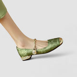 Élise | Escarpins métalliques à talon décoratif